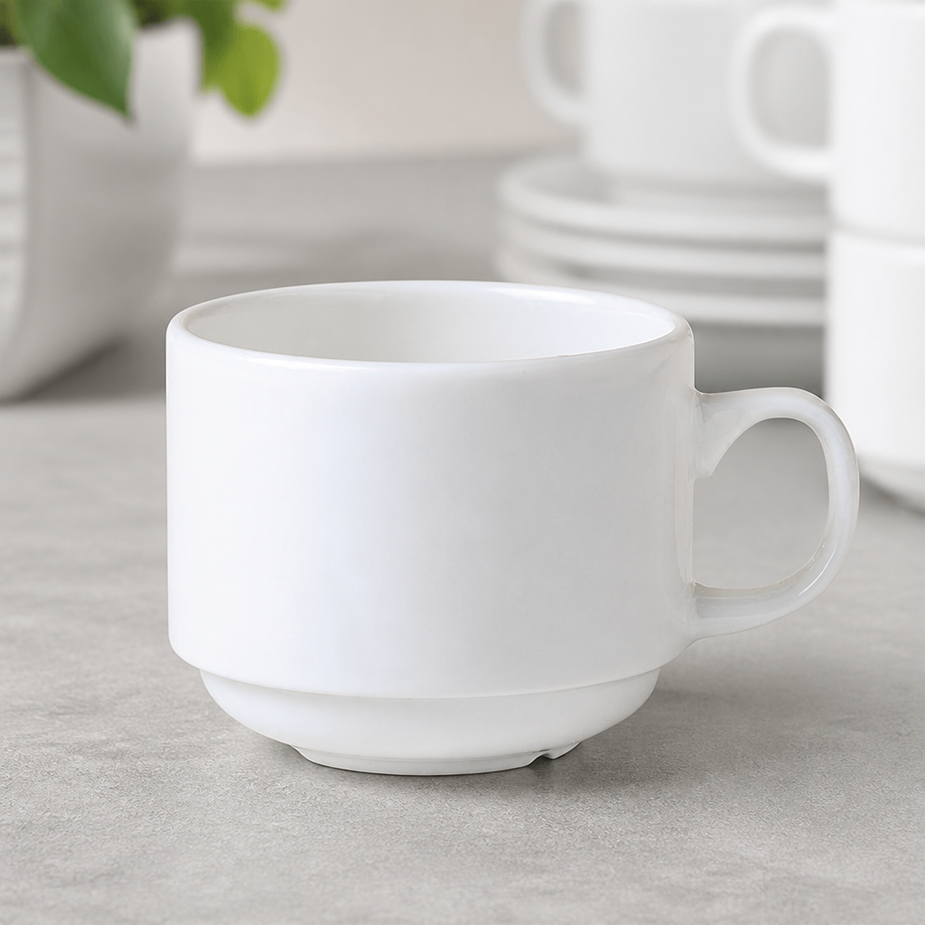 Commercial Stacking Cups 212ml Ceramic 36 Pack