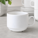 Commercial Stacking Cups 212ml White Ceramic 36 Pack