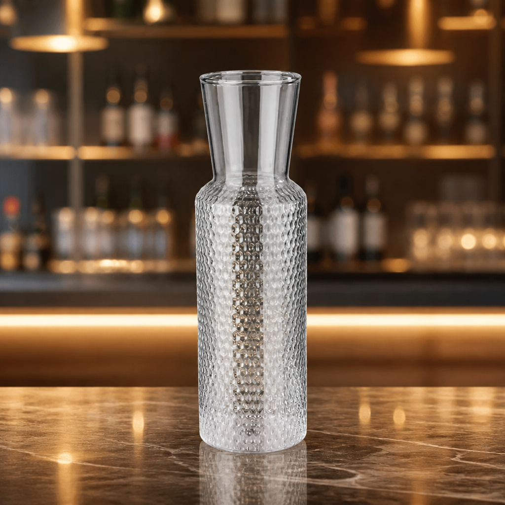 900ml Glass Carafe with Cork Stopper for commercial use
