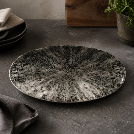 Commercial Chefs Plates 299 x 150mm Quartz Black 12 Pack