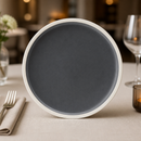Commercial Charcoal Plates 240mm Vitrified Porcelain 6 Pack