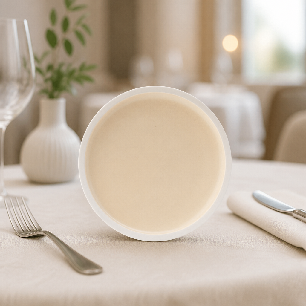 Commercial Vitrified Porcelain Plates 170mm Vanilla 6 Pack