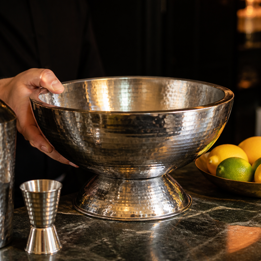 Large stainless steel champagne and wine cooler bucket