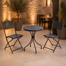 Commercial Bistro Set With Round Table And 2 Folding Chairs