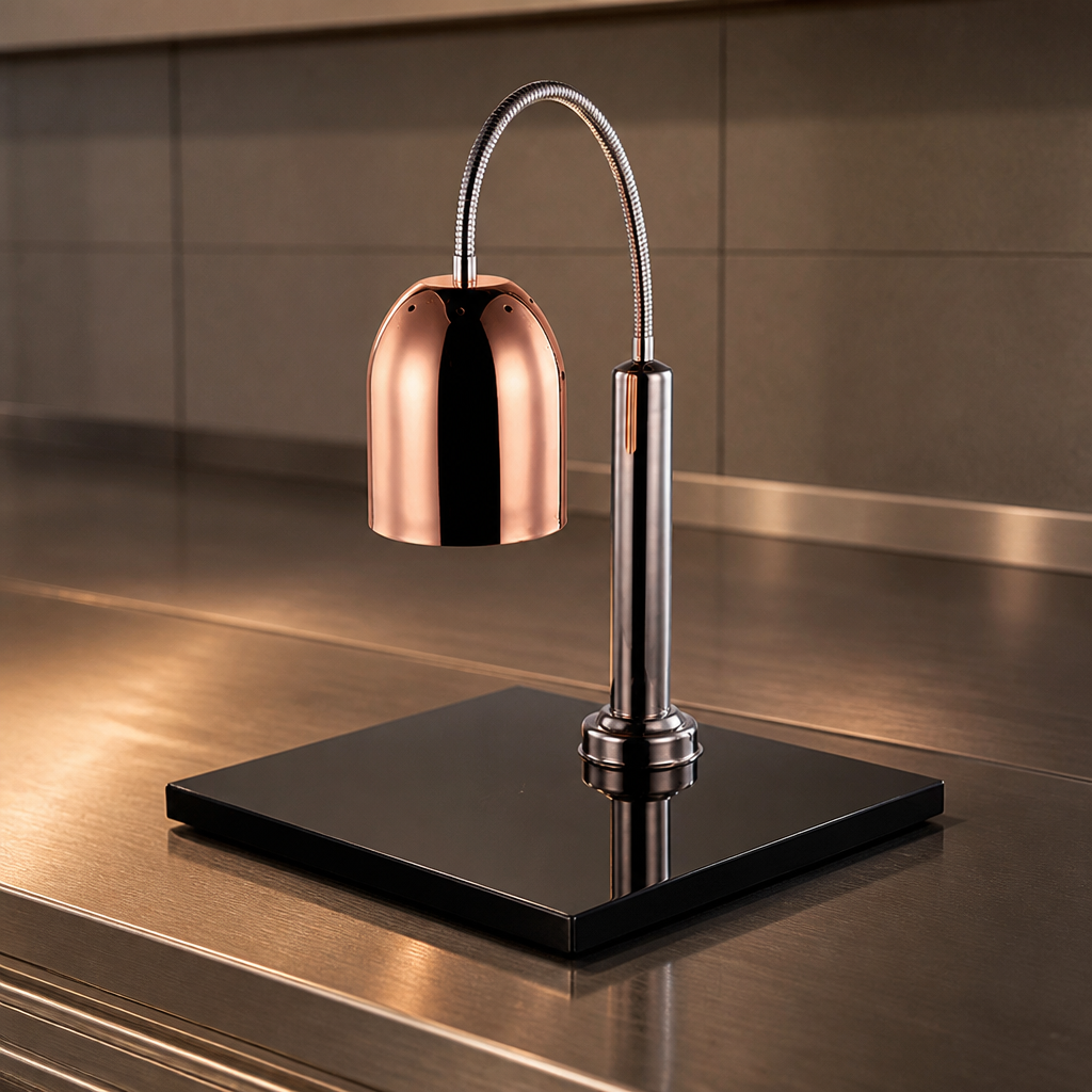 Copper Heat Shade with Marble Base for food warmers