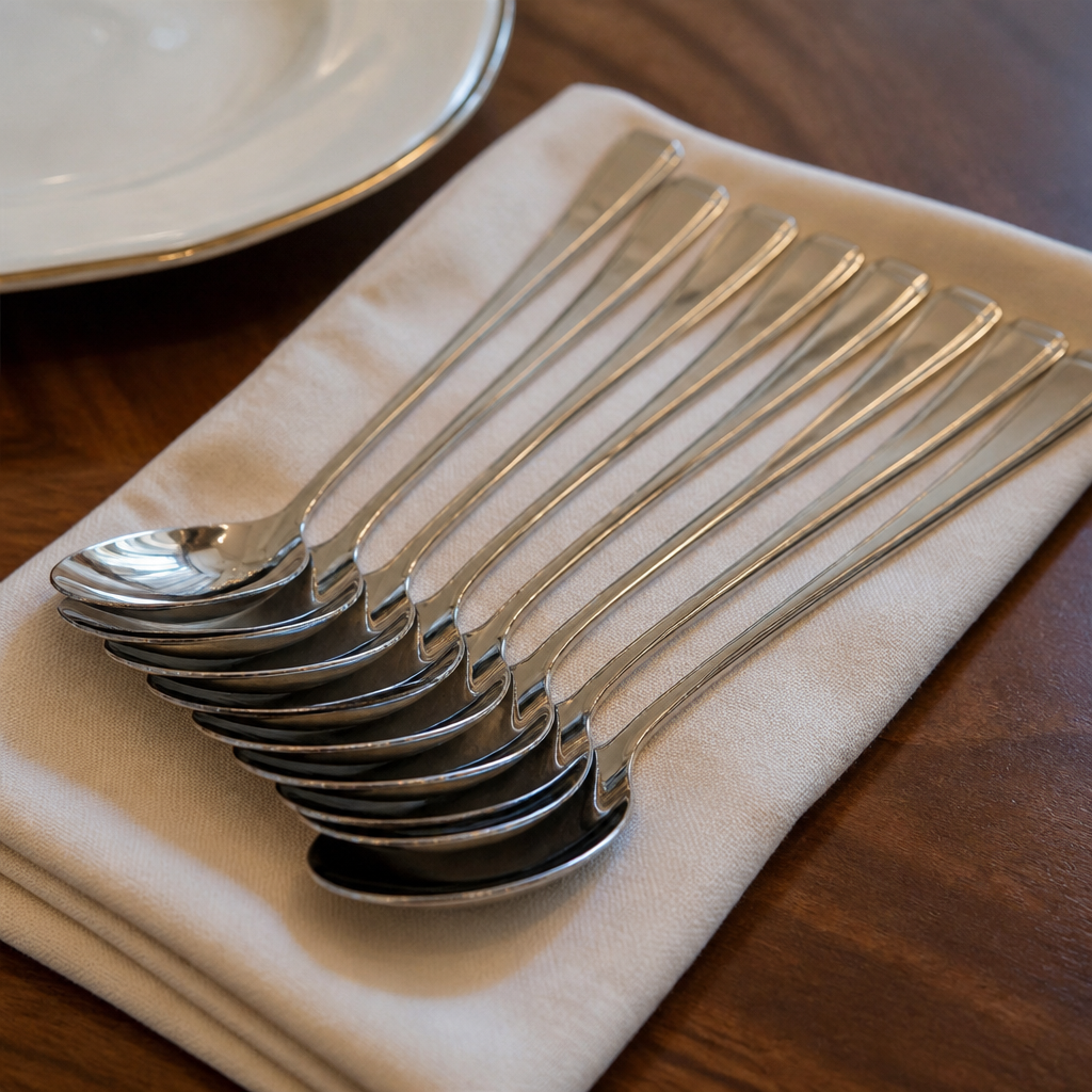 Commercial Stainless Steel Service Spoon 12 Pack 195mm
