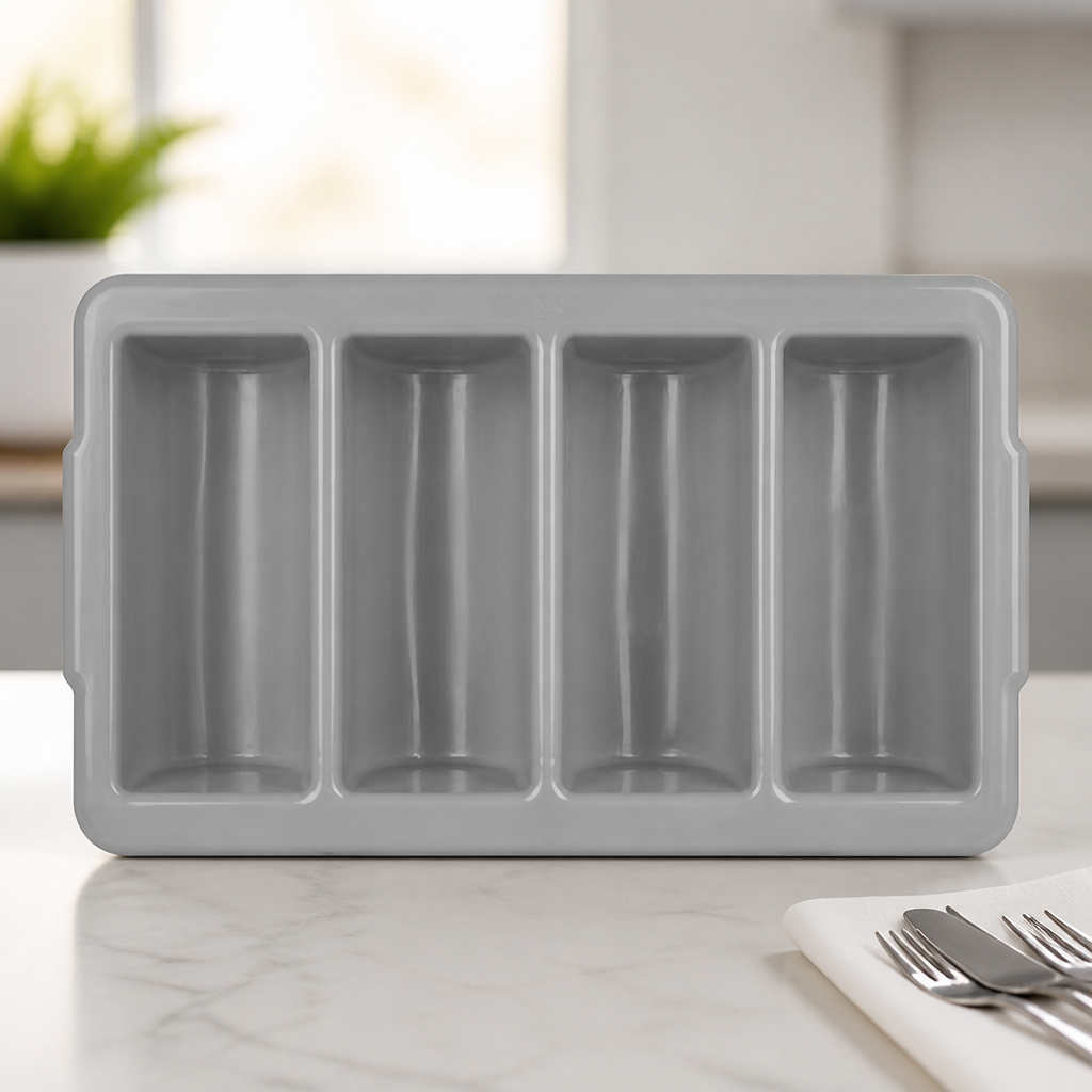 Commercial Large Stackable Cutlery Tray for Efficient Storage