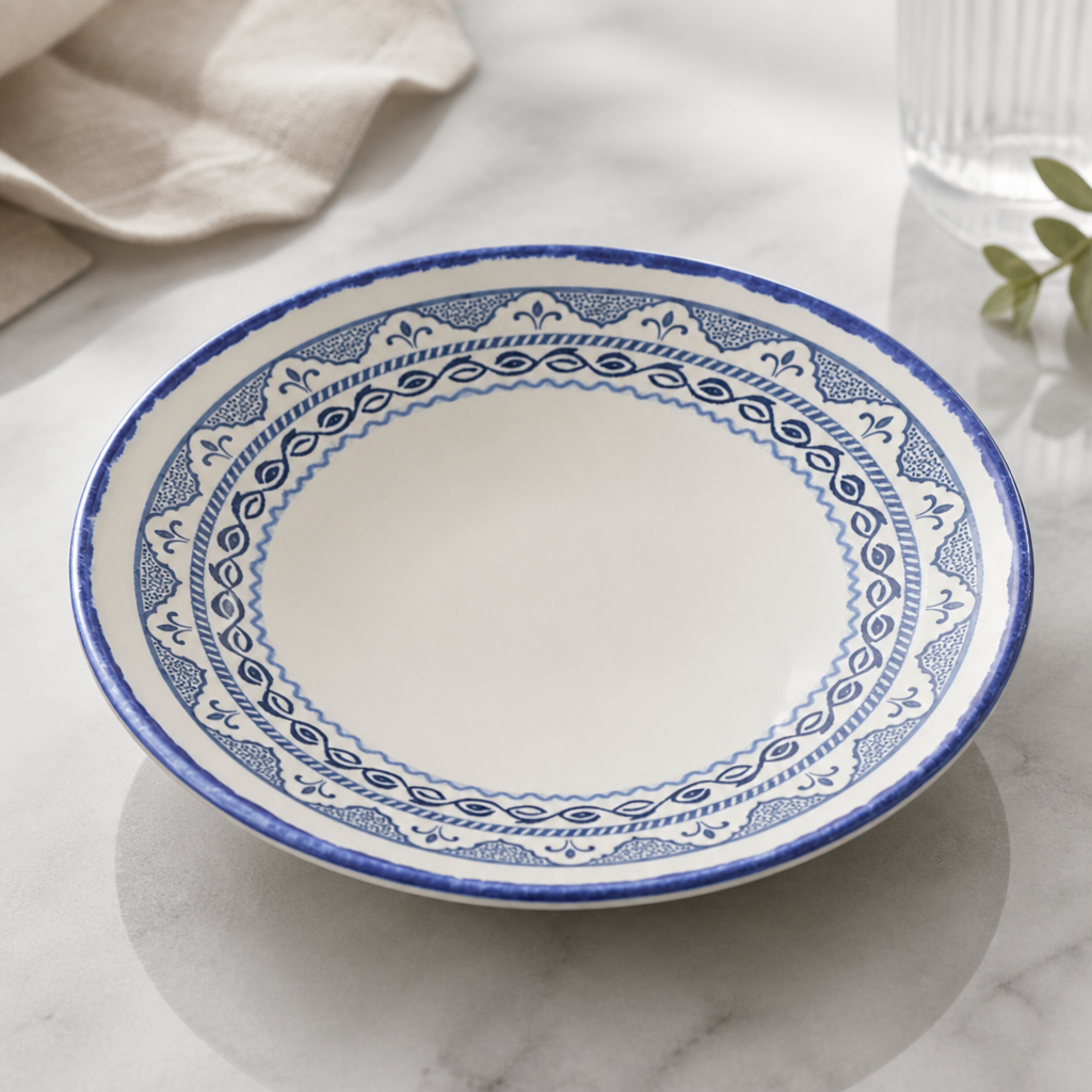 Commercial 185mm Coupe Bowls Blue Moresque Style 12 Pack