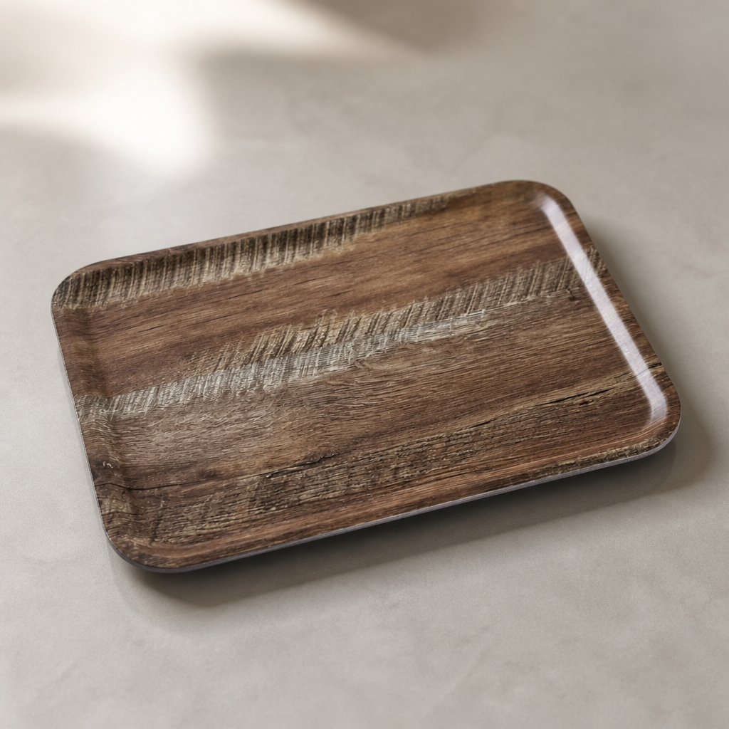 Commercial Dark Oak Laminate Rectangular Tray 460x360mm