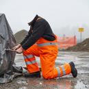 Premium High Visibility Waterproof Bib and Brace in Orange with Reflective Tape and Ample Storage Pockets