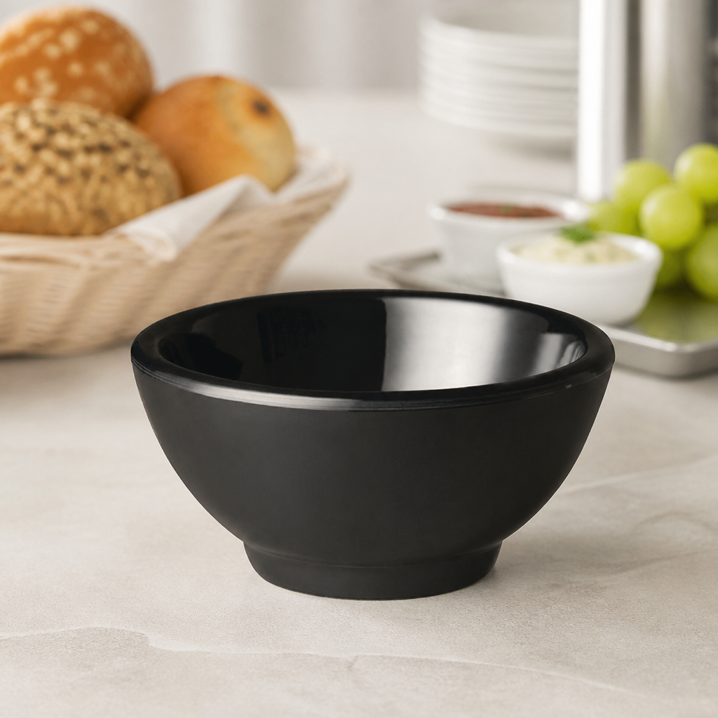 Commercial Black Round Bowl 130mm 300ml for Service