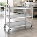 Large Commercial Stainless Steel 3 Tier Clearing Trolley