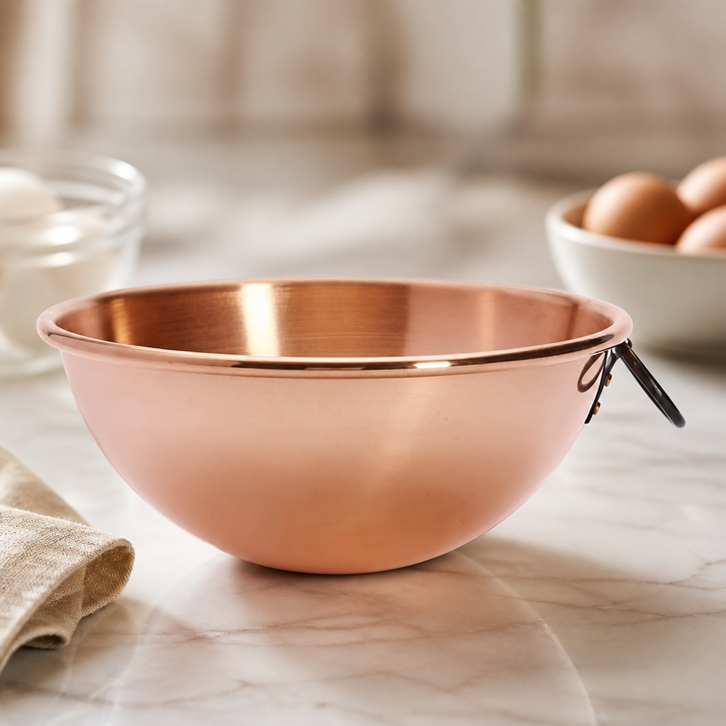 Copper Mixing Bowl with Cast Iron Handle 260mm
