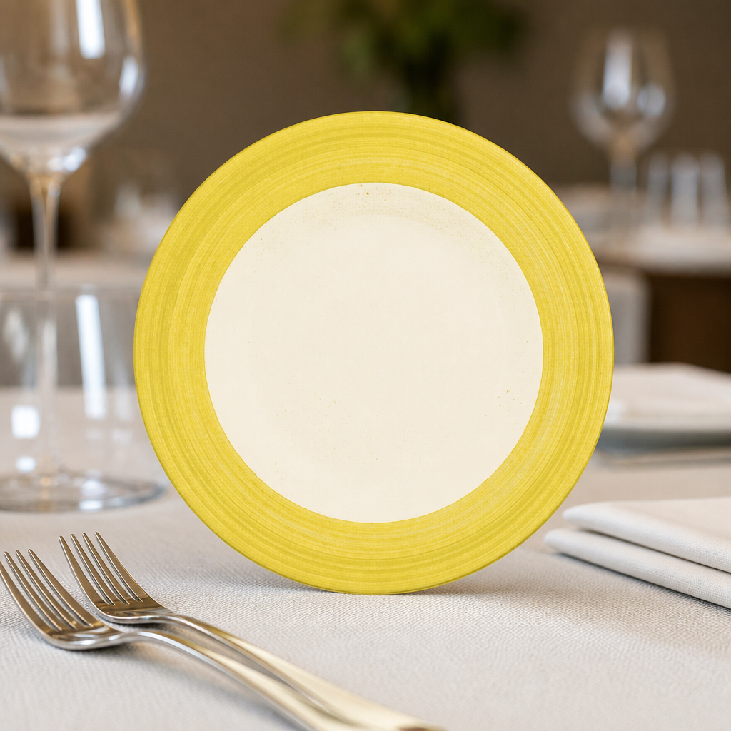 Commercial Yellow Slimline Plates 157mm - 36 Pack