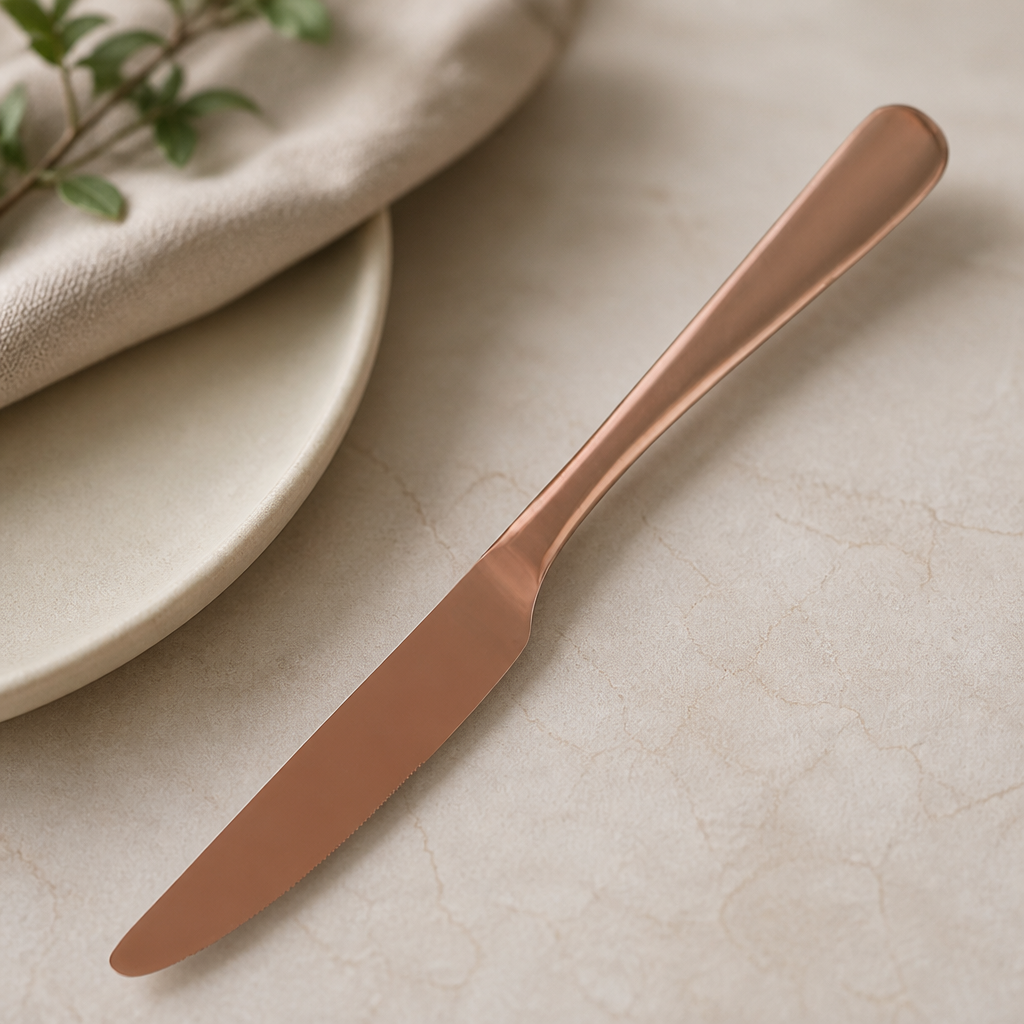 Commercial Blush Table Knife Copper 12 Pack 18/0 Stainless Steel