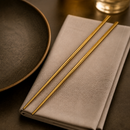 Gold Stainless Steel Chopsticks 230mm 12 Pack Specialised Cutlery