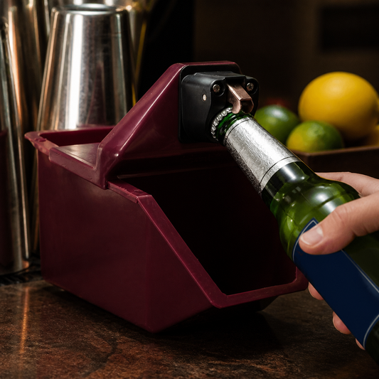 Commercial Undercounter Bottle Opener with Removable Catcher