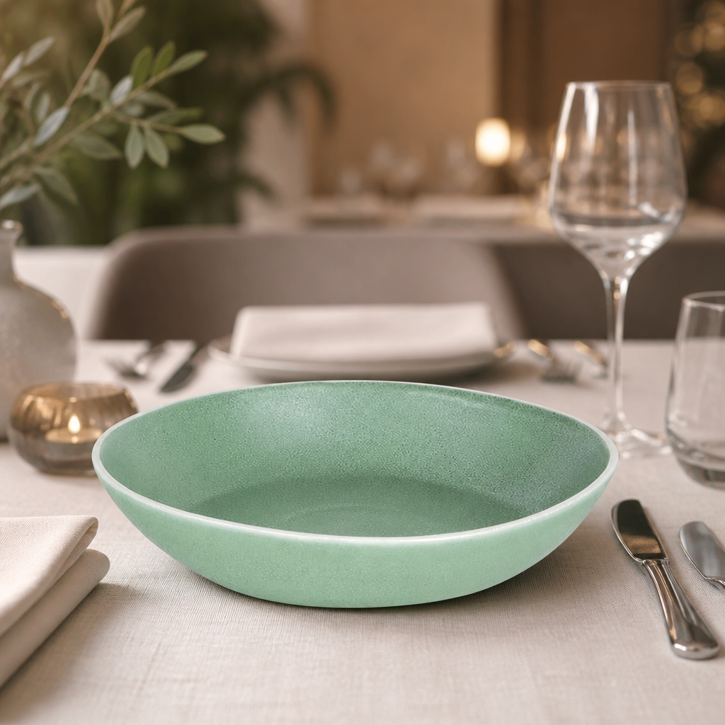 Commercial Chia Coupe Bowls Green 265mm Porcelain 4 Pack