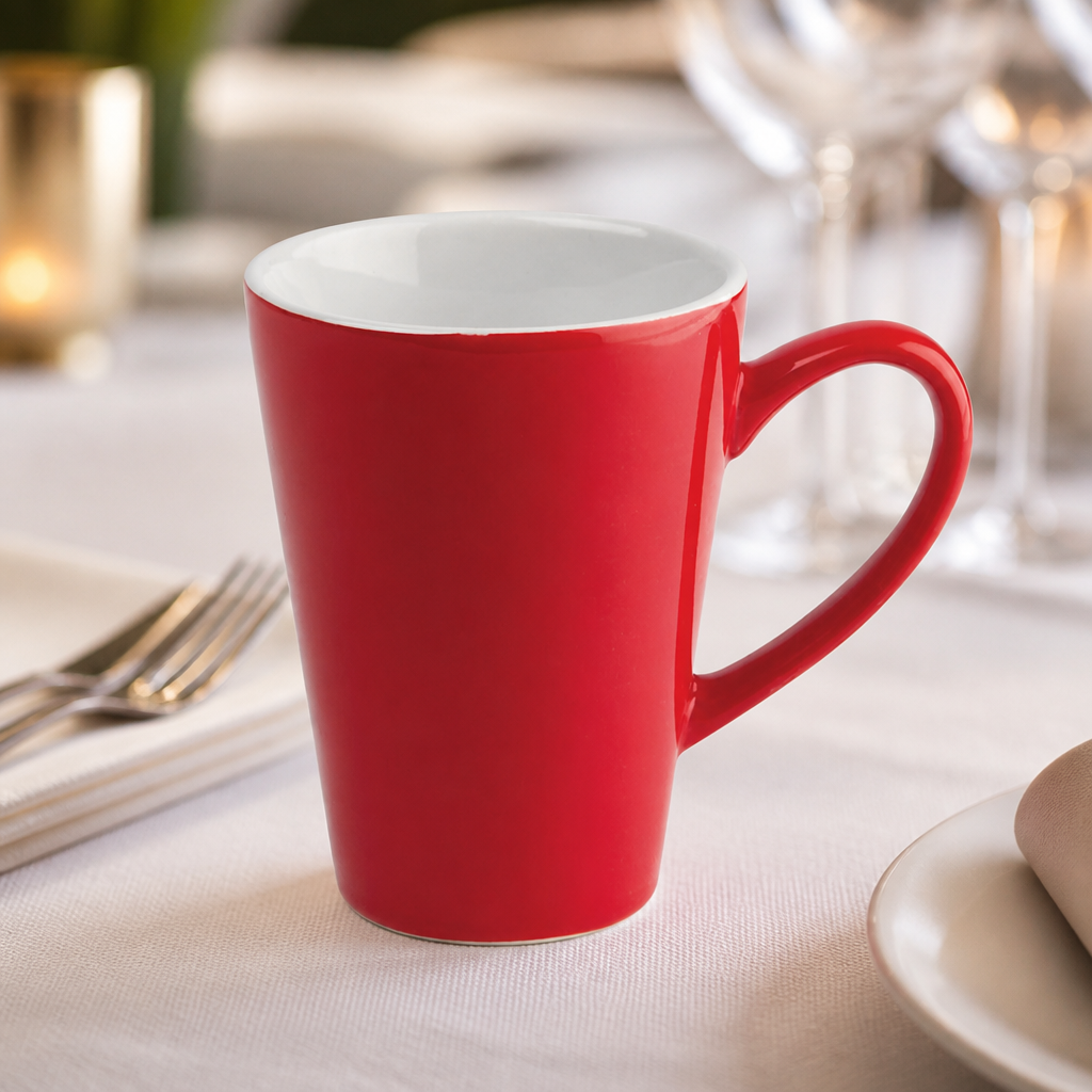 Commercial Latte Cups 340ml Red - 12 Pack