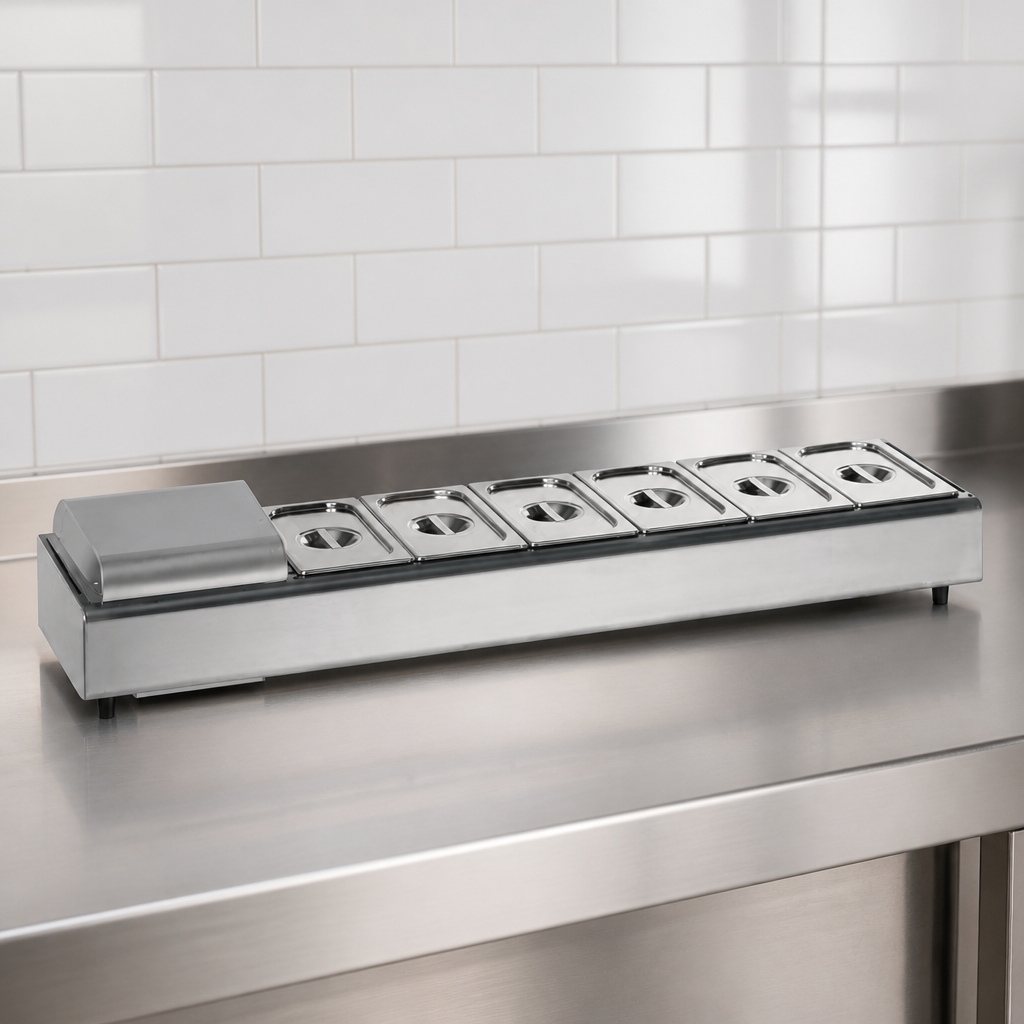 Commercial Countertop Food Display Bar for 6 Gastronorm Pans