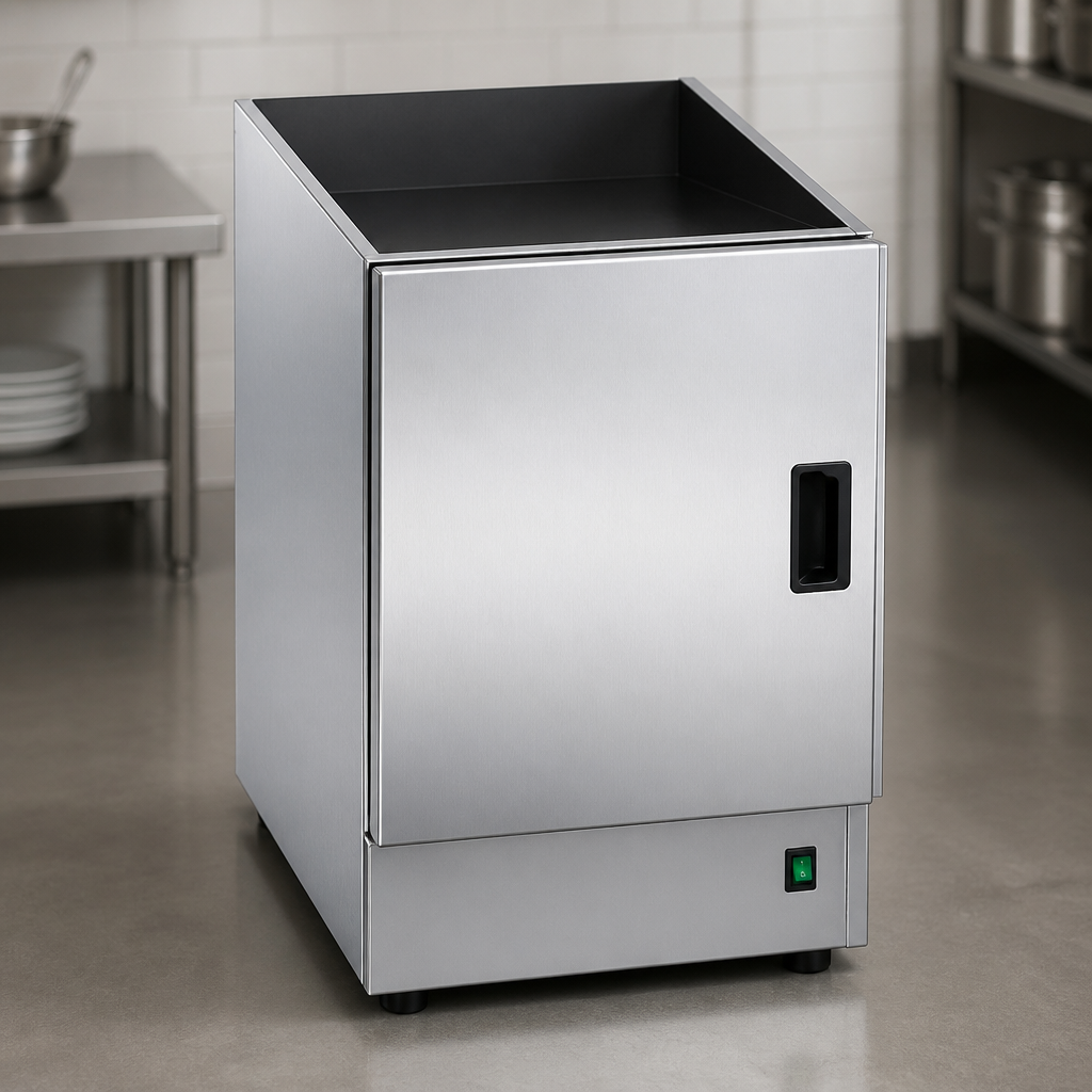 Commercial Heated Open Top Pedestal With Doors 600mm Size