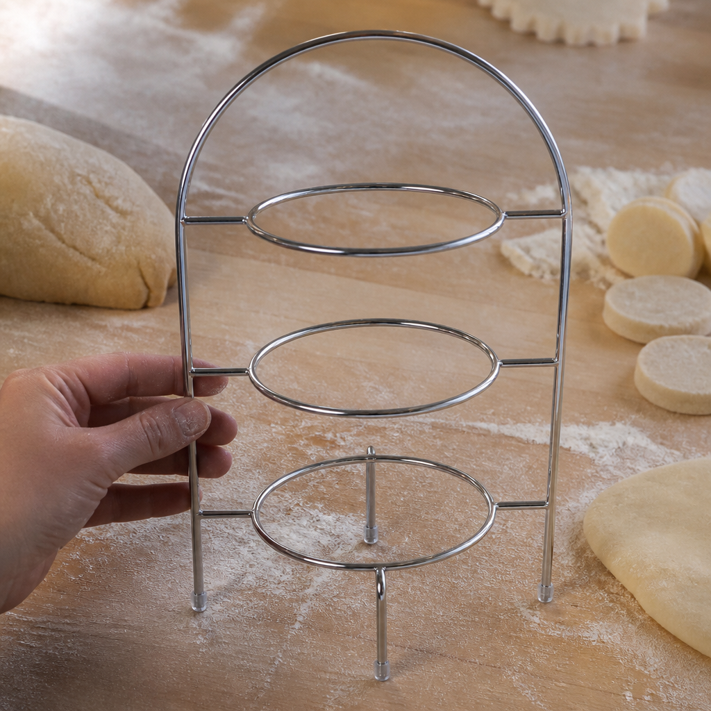3-Tier Commercial Cake Stand for High Tea Service Silver