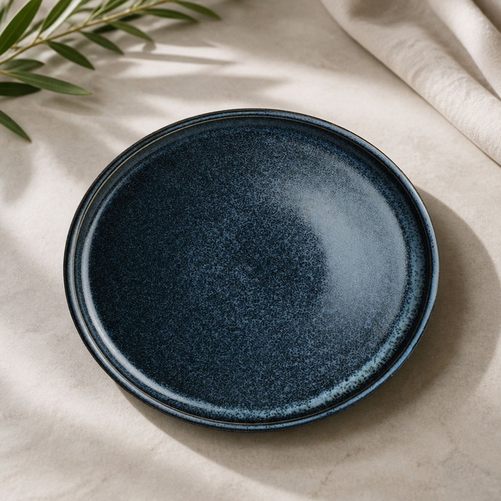 Commercial Stack Plates 230mm Vitrified China Blue 12 Pack