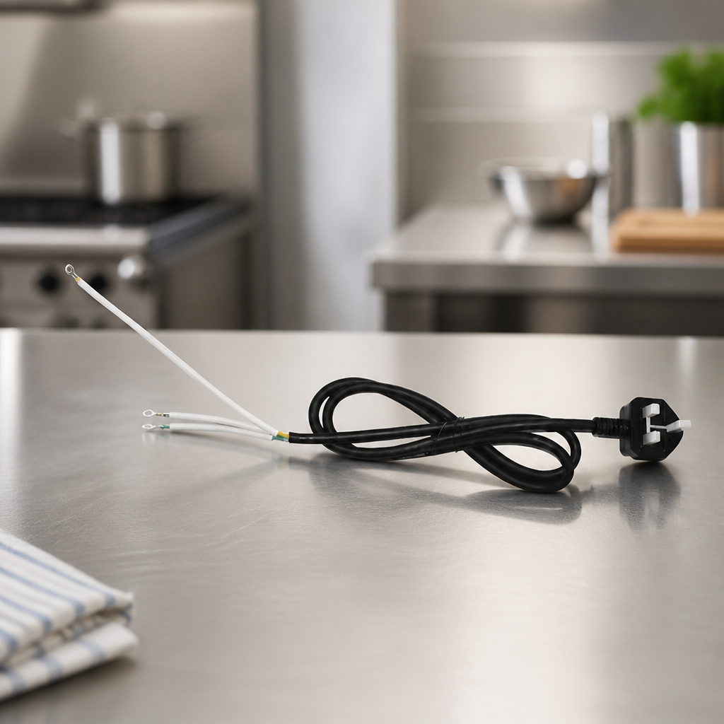 Commercial Grill Plug Lead Assembly 250V Rubber 80mm Height