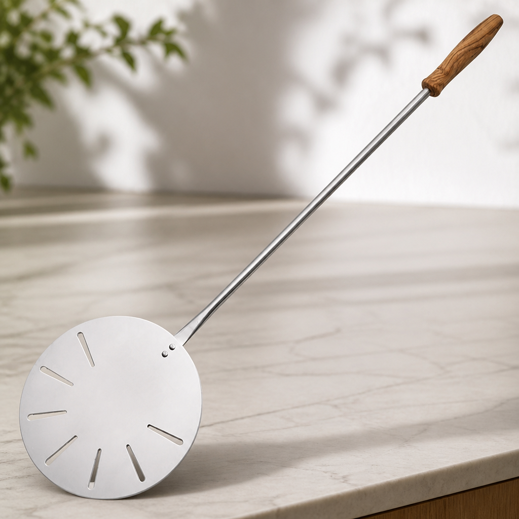 Commercial Pizza Turner 860mm Stainless Steel with Olive Wood Handle