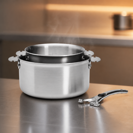 Commercial Stainless Steel Saucepan Set 2 Pack 20cm 24cm