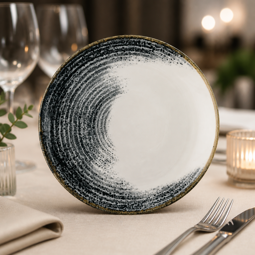 Commercial Coupe Plates 217mm - 12 Pack, Stain Resistant
