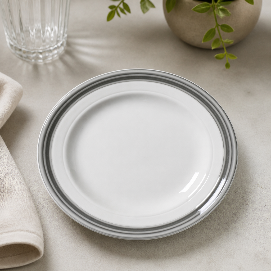 Commercial Truffle Plates 165mm Grey Bead Design 12 Pack