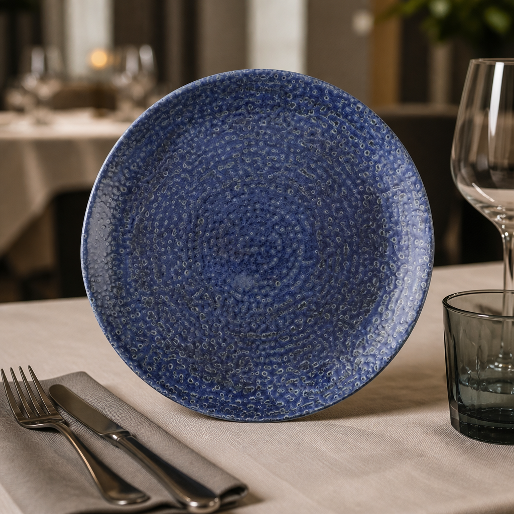 Commercial Coupe Plates 285mm Blue Super Vitrified Ceramic 12 Pack