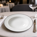 Commercial Black Band Pasta Plates 240mm - 12 Pack