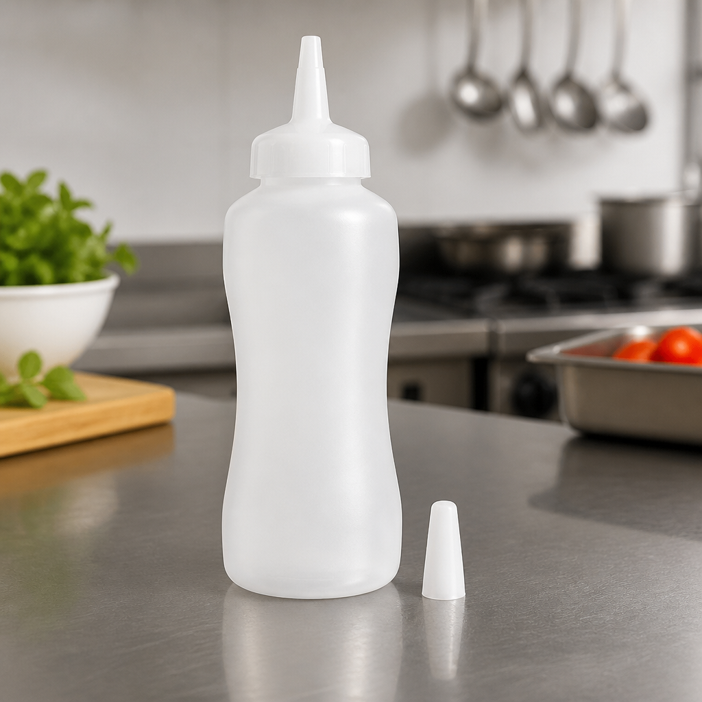 250ml Commercial Squeeze Sauce Bottle with Measure Guide