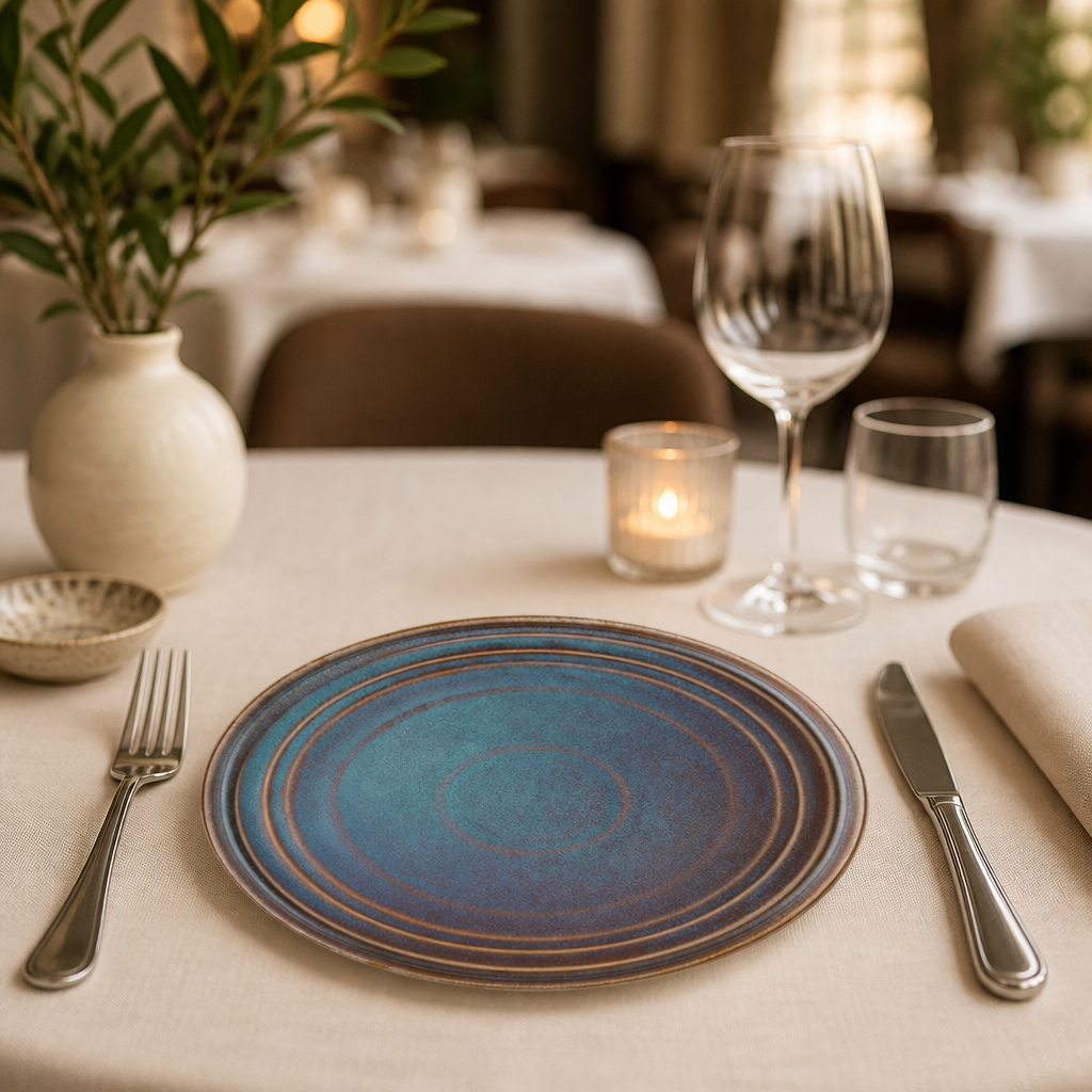 Commercial Iridescent Flat Round Dinner Plates 270mm 4 Pack