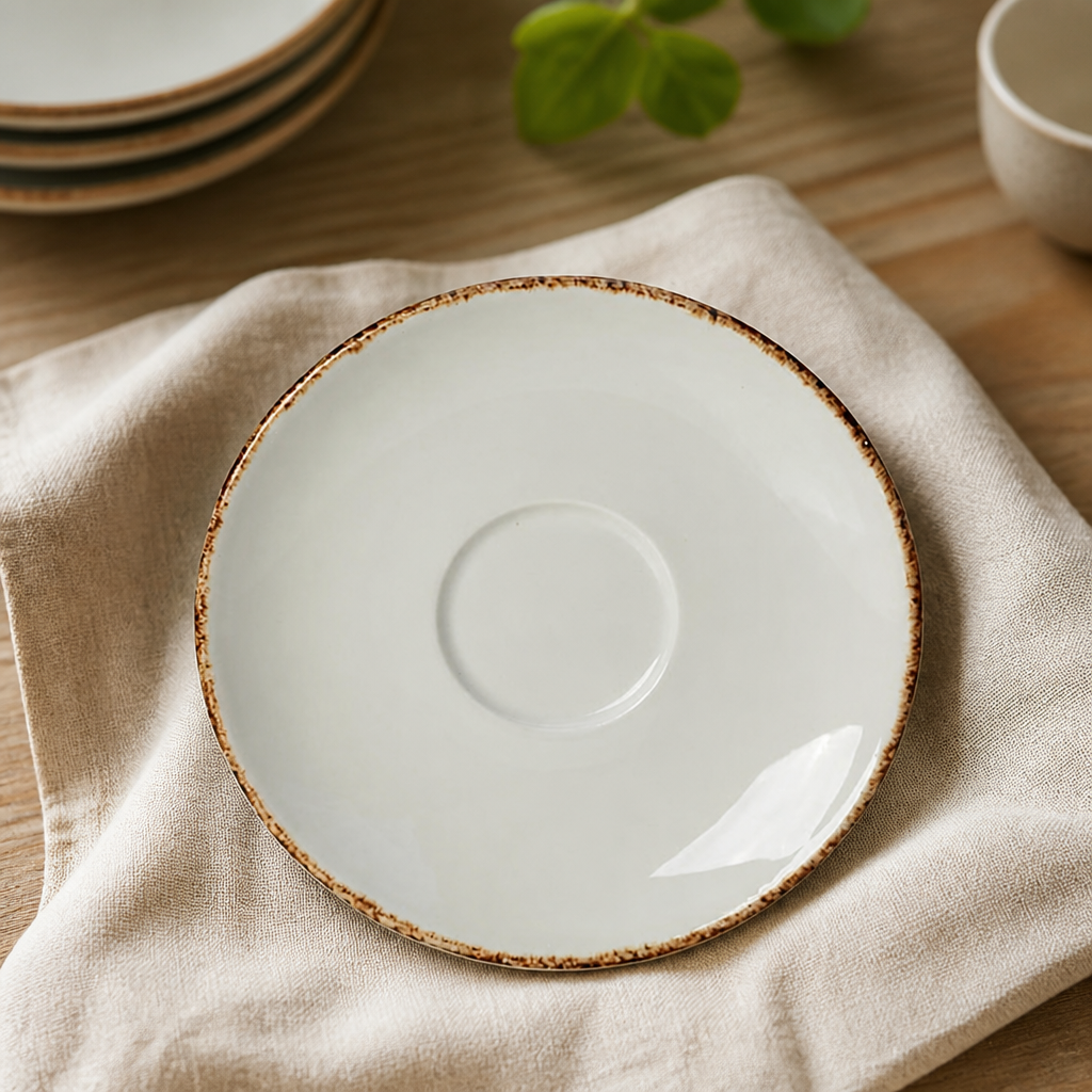 Commercial Brown Dapple Saucers 125mm - 36 Pack
