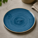 Commercial Stonecast Walled Plates 260mm Java Blue 6 Pack