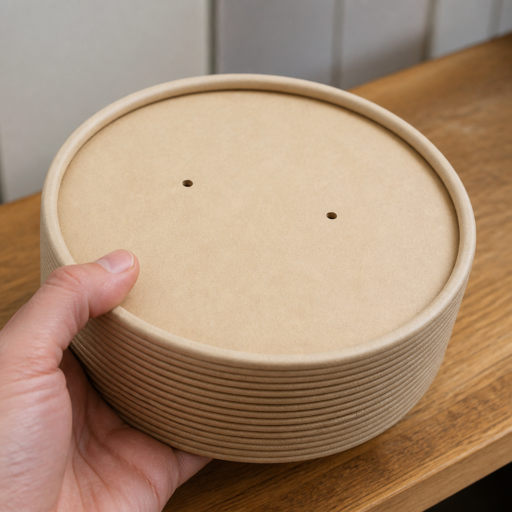 450ml Commercial Recyclable Kraft Microwavable Soup Cup Lids