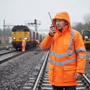 Premium Padded Storm Coat with Waterproof Features and Reflective Details for Rail Safety