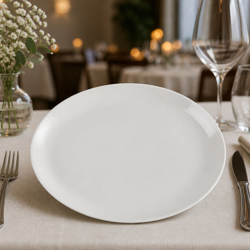 Commercial Oval Plates 340mm Plain Whiteware 12 Pack