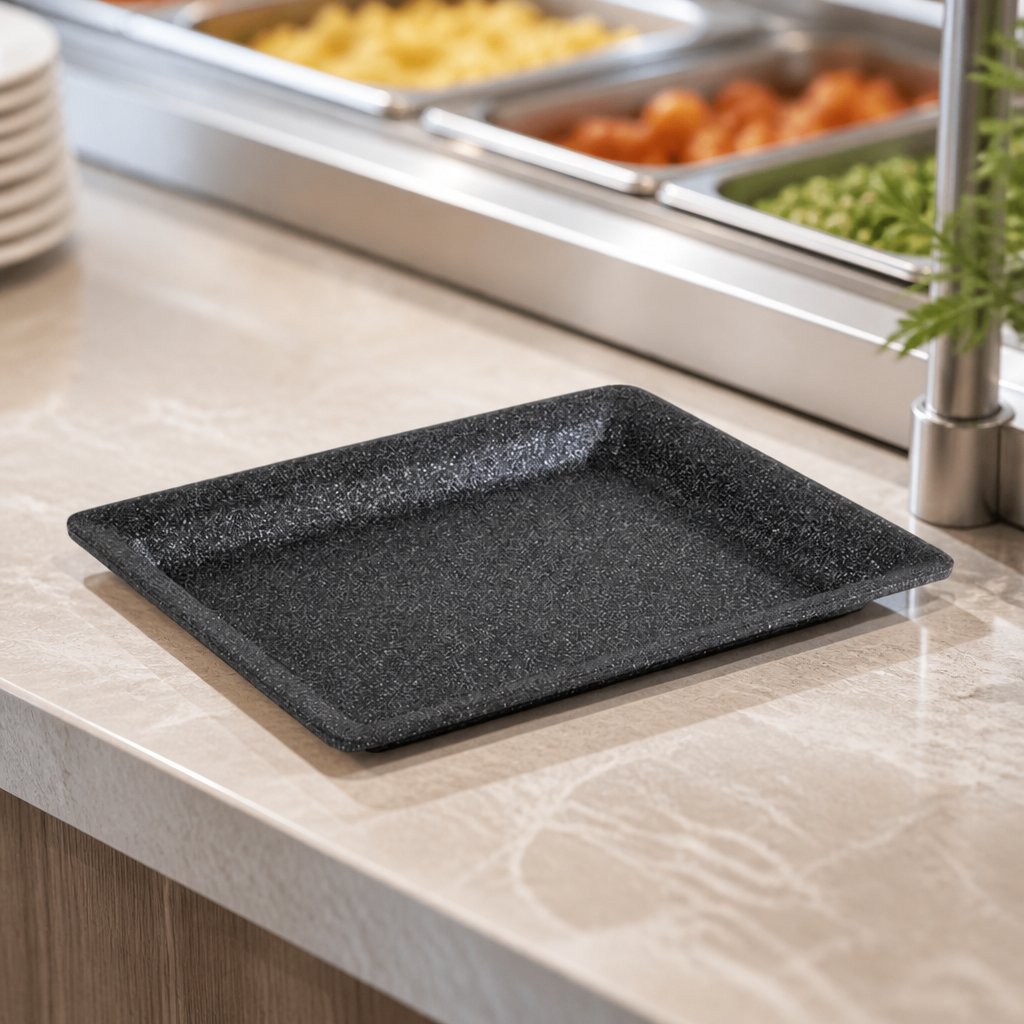 Commercial GN 1/2 Tray Black 325x265x30mm Aluminium