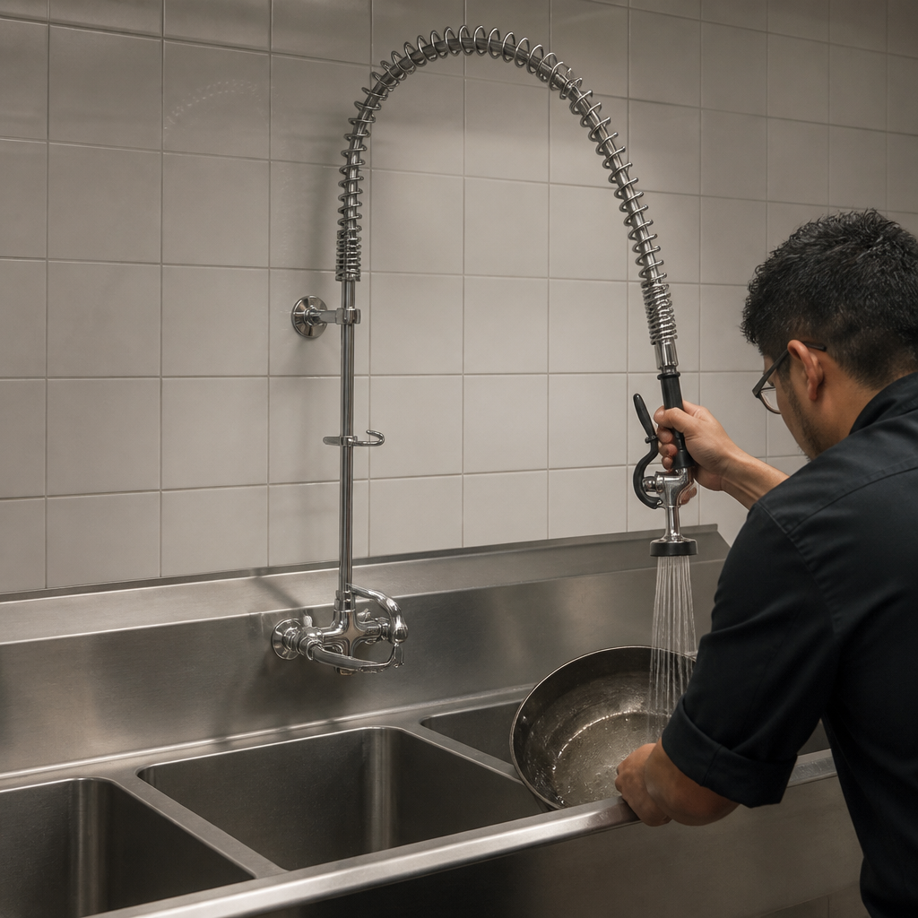 Commercial Pre Rinse Spray Tap with Ceramic Cartridge 640mm