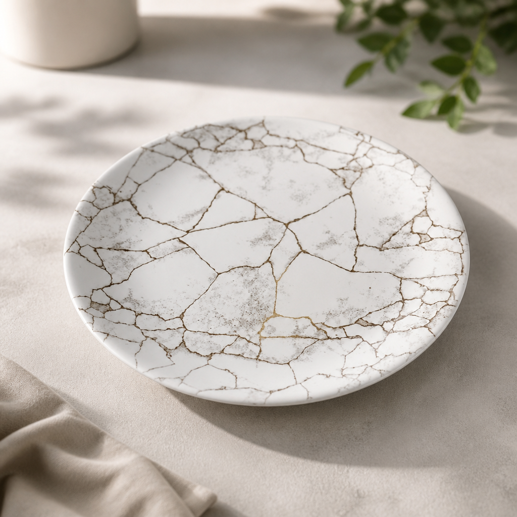 Kintsugi Agate Grey Coupe Plates 288mm (12 Pack)