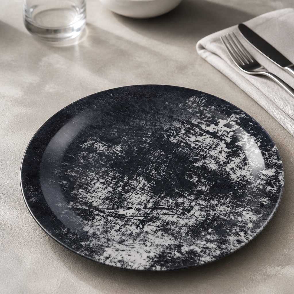 Commercial Urban Plate Black 229mm Vitrified China 12 Pack