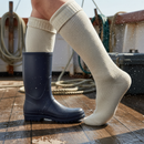 Premium Heavy Duty Seaboot Sock Made of 50% Wool and 50% Polypropylene in Light Grey Color, One Size Fits All