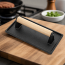 Commercial Cast Iron Steak Weight with Wood Handle 1.5kg
