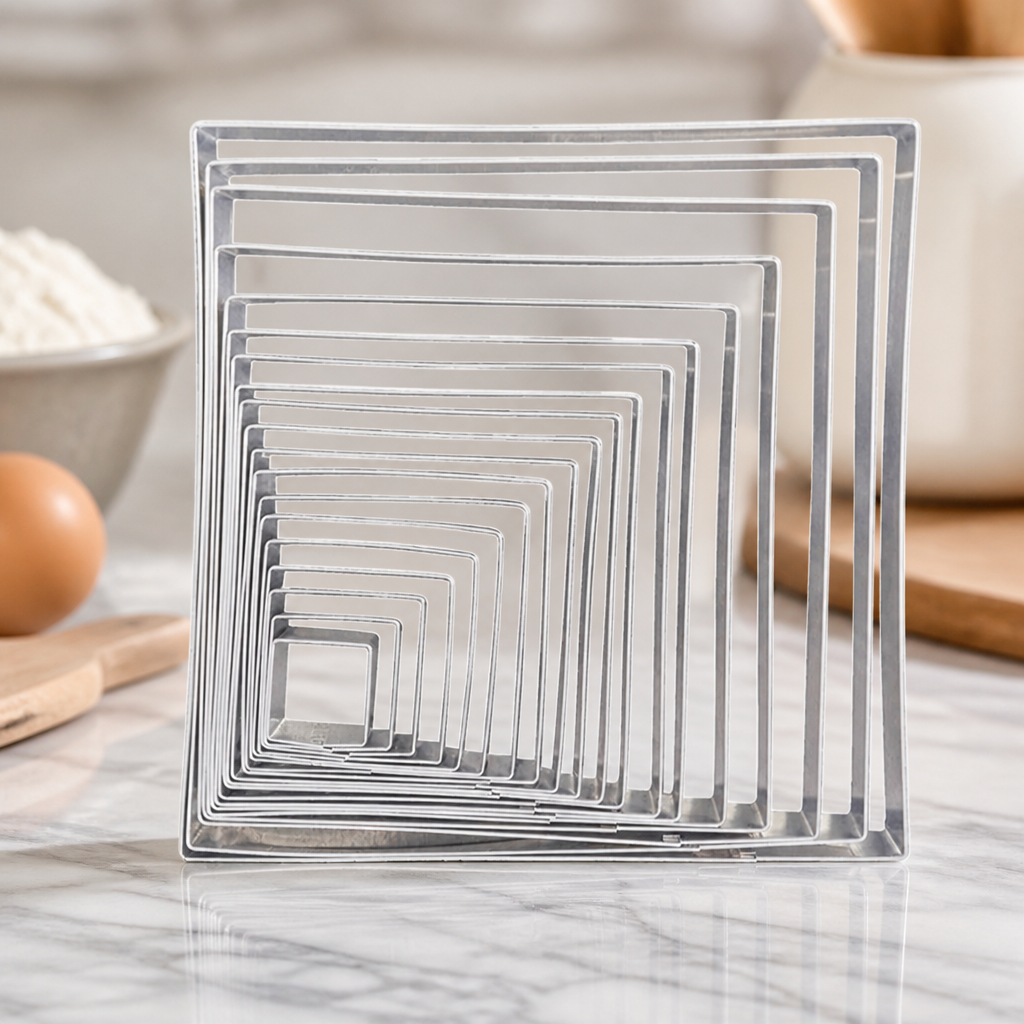 Commercial Stainless Steel Square Cookie Cutters 19 Pack