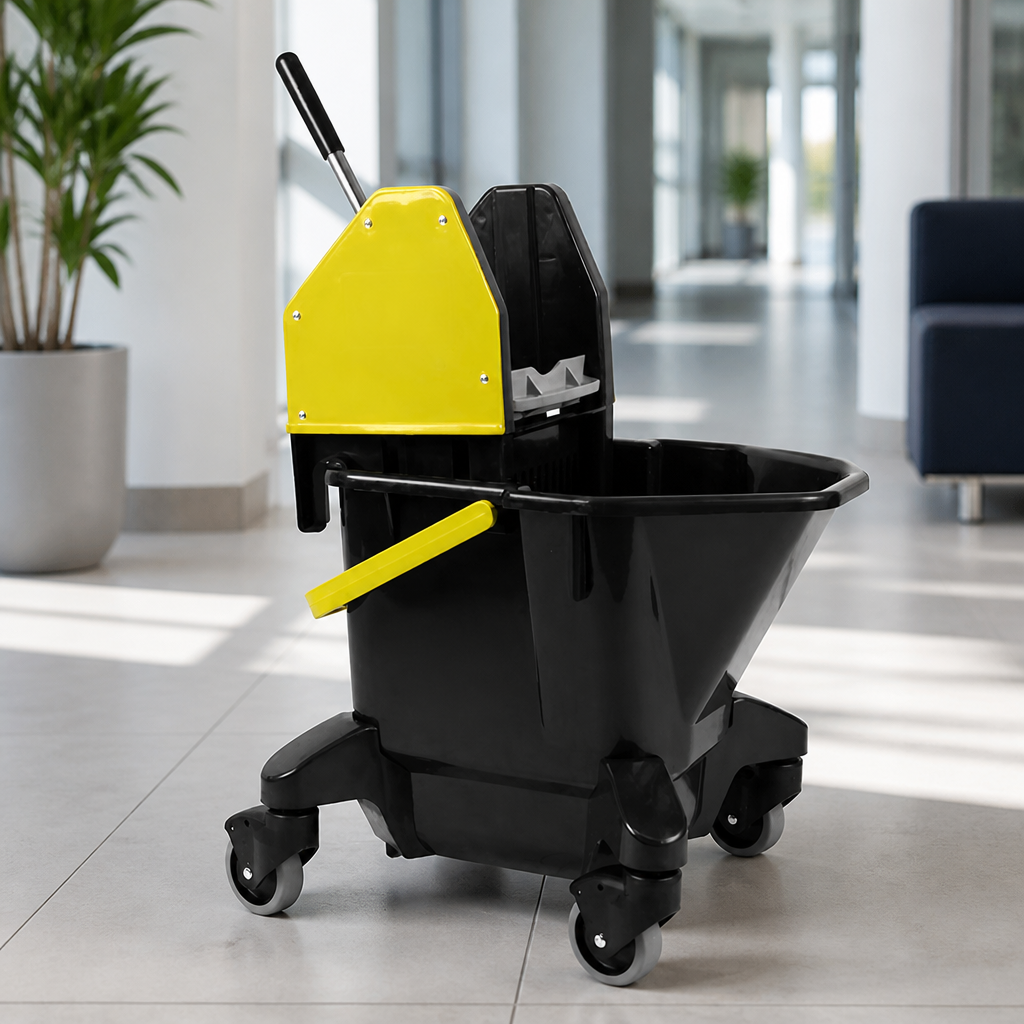 Commercial Mop Bucket and Wringer 13L Yellow Kitchen Use