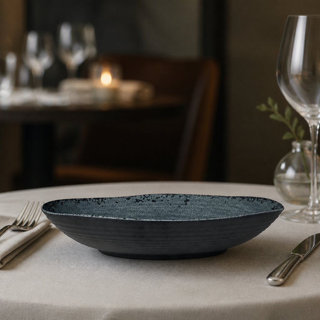 Commercial melamine shallow round bowls 298mm in a pack of 6